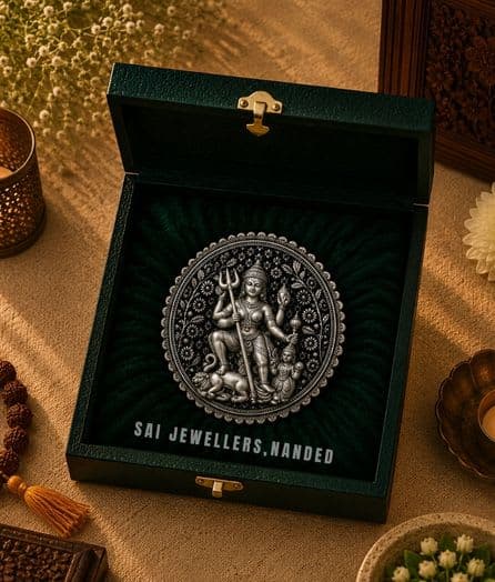 श्री चावंडा / चामुण्डा माता सिल्वर कॉइन | Shri Chawanda / Chamunda Mata Silver Coin