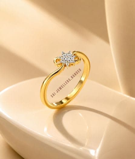 Floral Gold Ring | Elegant Designer Flower Ring | SAI Jewellery