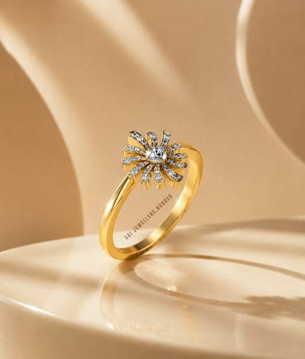 Radiant Floral Gold Ring