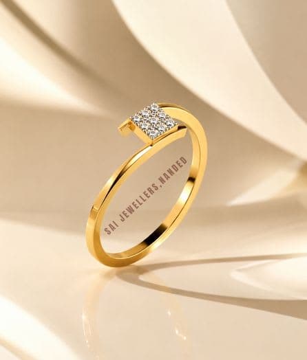 Square Open Gold Ring