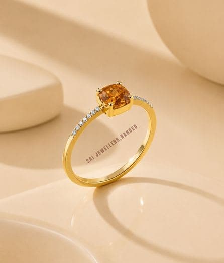Round Solitaire Gold Ring