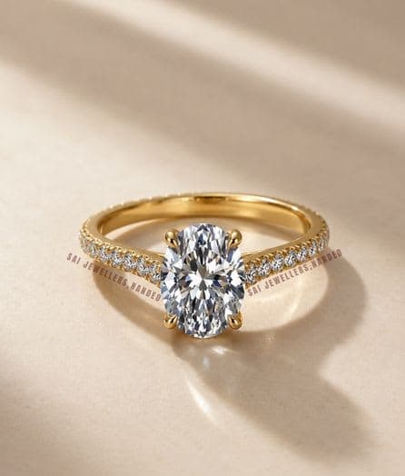 Oval Solitaire Gold Ring