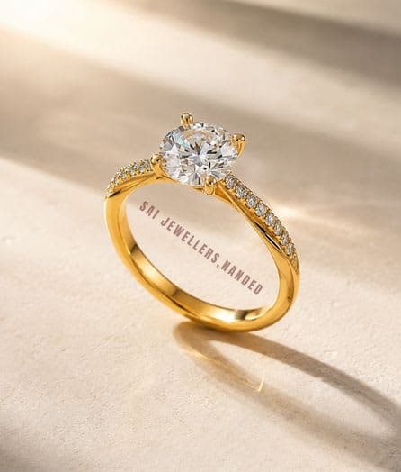 Round Solitaire Gold Ring