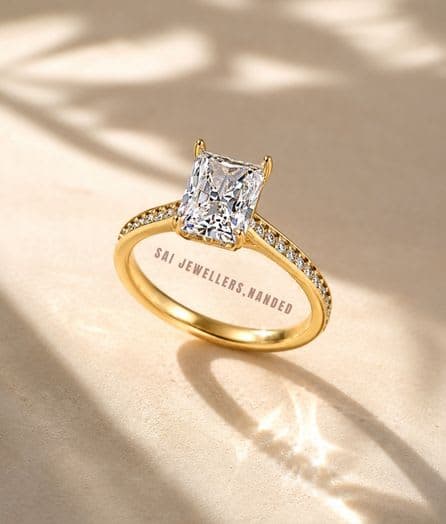 Radiant Solitaire Gold Ring