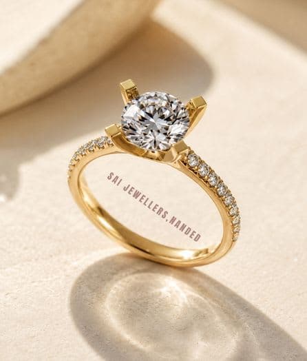 Round Solitaire Gold Ring