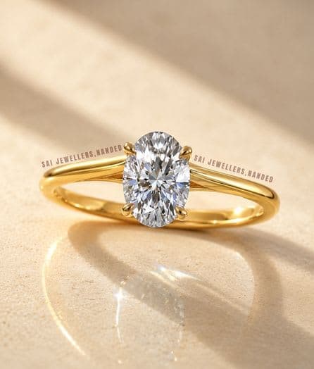 Oval Solitaire Gold Ring