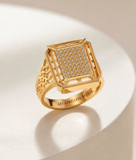 Rectangular Gold Ring