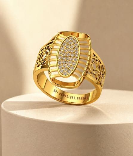 Oval Lattice Gold Ring