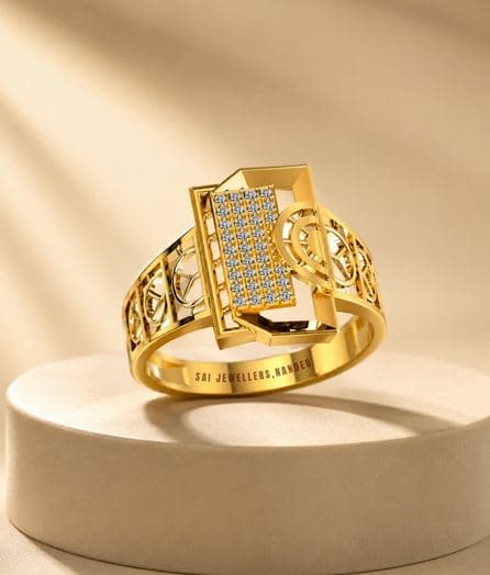 Geometric Frame Gold Ring
