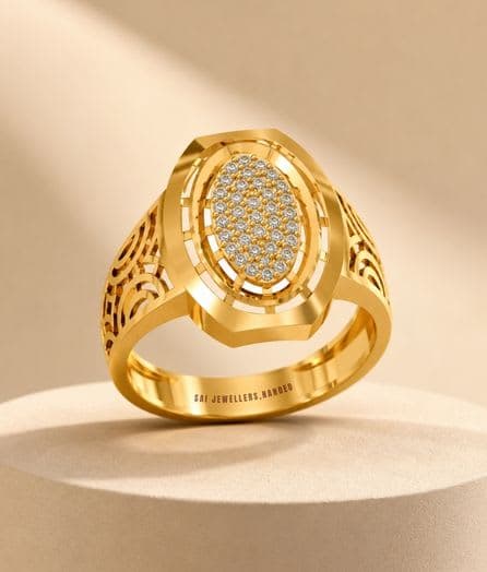 Oval Medallion Gold Ring