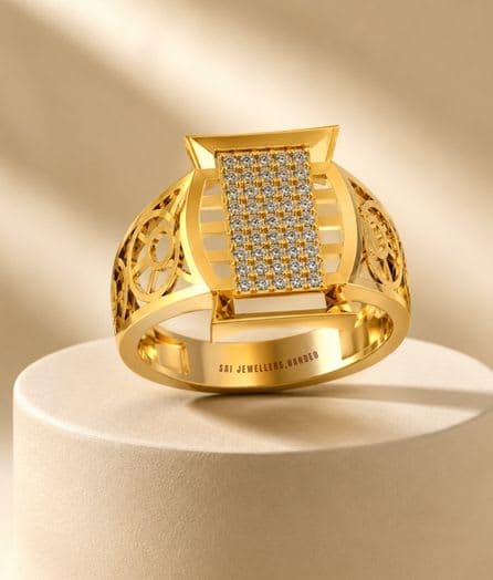Regal Gridwork Gold Ring