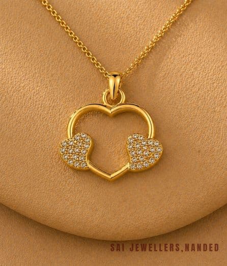 Double Heart Gold Pendant