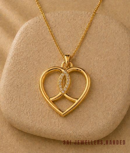 Interlocking Heart Gold Pendant