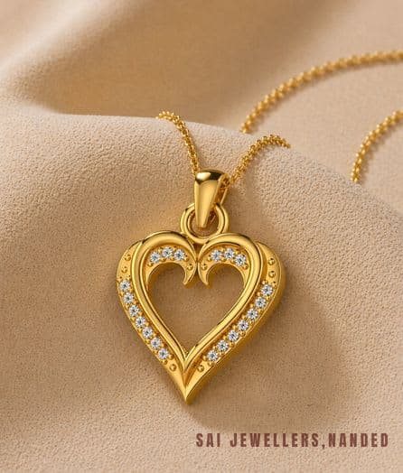 Ornate Heart Gold Pendant