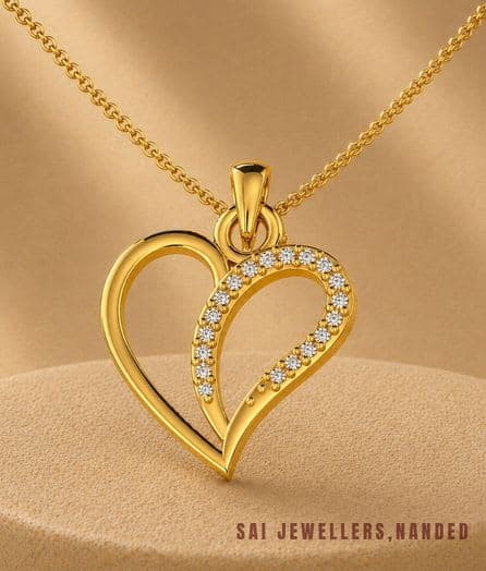 Layered Heart Gold Pendant