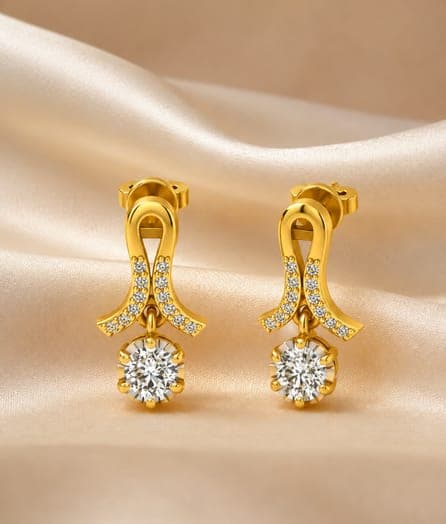 Elegant Open Loop Drop Gold Earrings