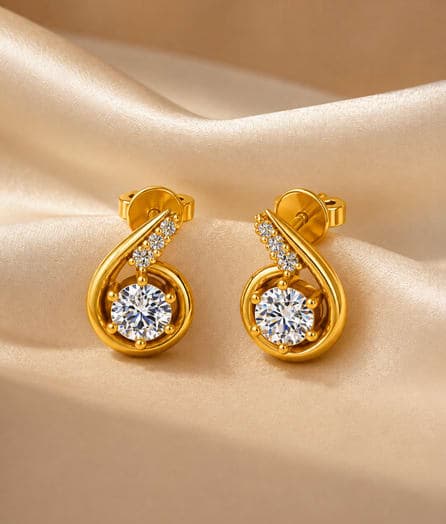 Elegant Infinity Loop Gold Earrings